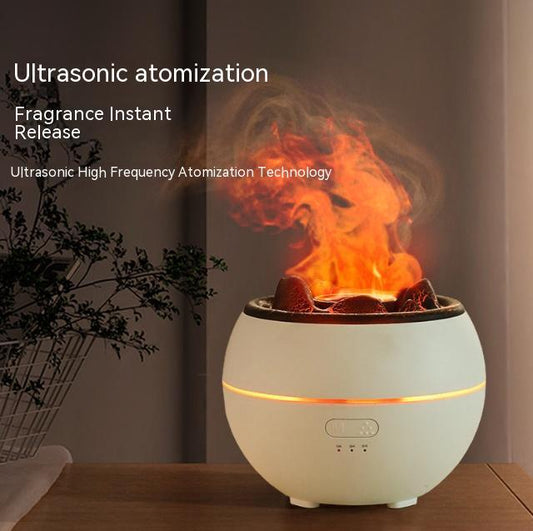 Volcano Flame Aroma Diffuser – Colorful LED Aromatherapy Humidifier for Home, Office & Bedroom