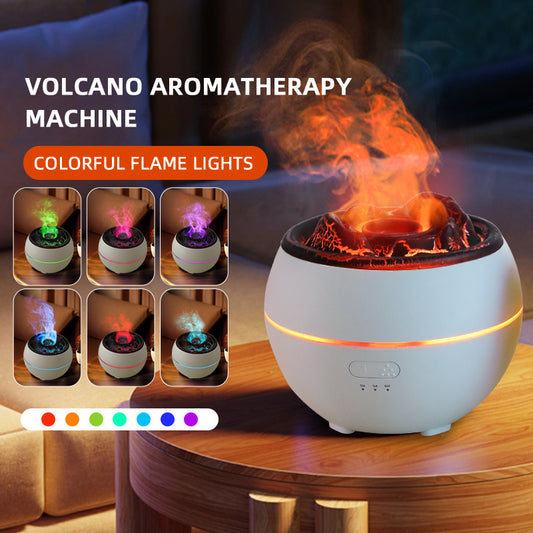 Volcano Flame Aroma Diffuser – Colorful LED Aromatherapy Humidifier for Home, Office & Bedroom