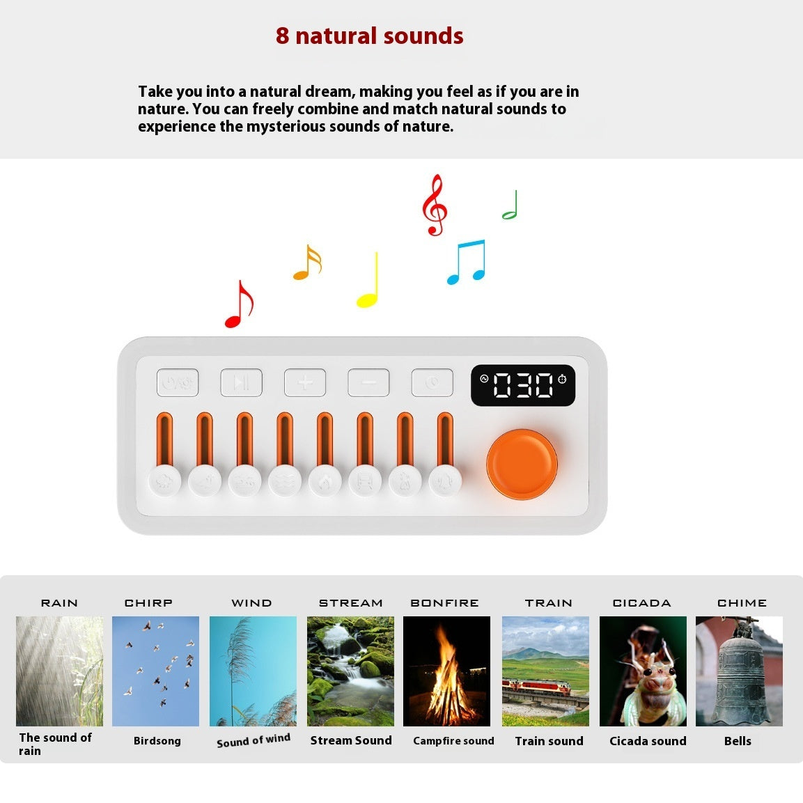 White Noise Sleep Sound Machine – Bluetooth Speaker with 7-Color RGB Night Light & Relaxing Sleep Aid Sounds
