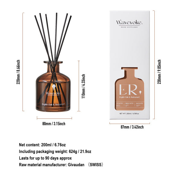 Aromatherapy Reed Diffuser – Glass Fragrance Bottle with Natural Sticks for Home & Office Air Freshening