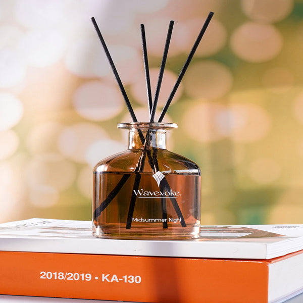 Aromatherapy Reed Diffuser – Glass Fragrance Bottle with Natural Sticks for Home & Office Air Freshening