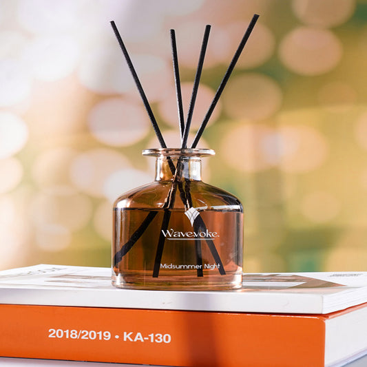 Aromatherapy Reed Diffuser – Glass Fragrance Bottle with Natural Sticks for Home & Office Air Freshening