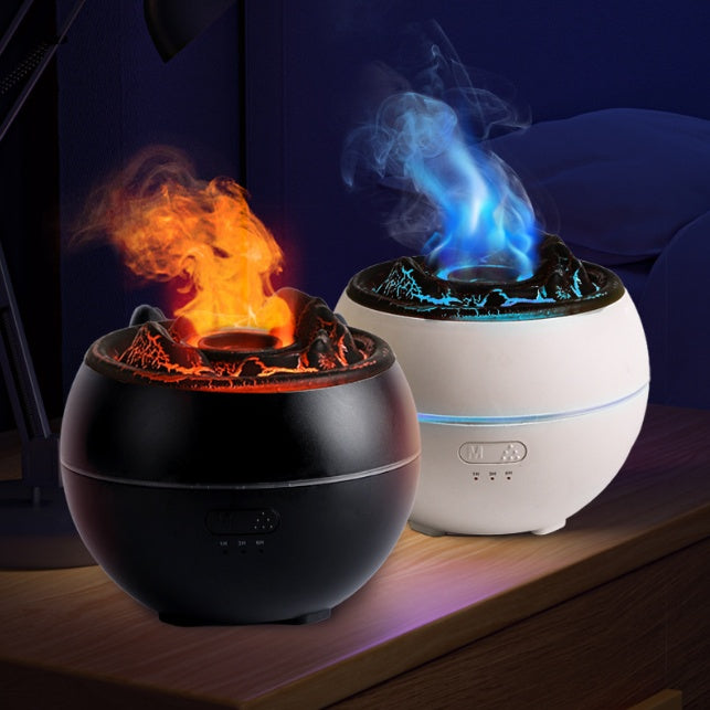 Volcano Flame Aroma Diffuser – Colorful LED Aromatherapy Humidifier for Home, Office & Bedroom
