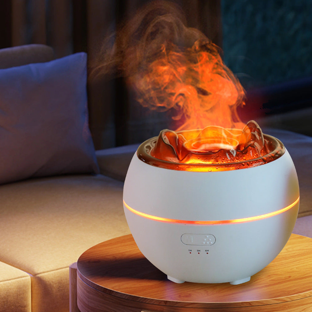 Volcano Flame Aroma Diffuser – Colorful LED Aromatherapy Humidifier for Home, Office & Bedroom