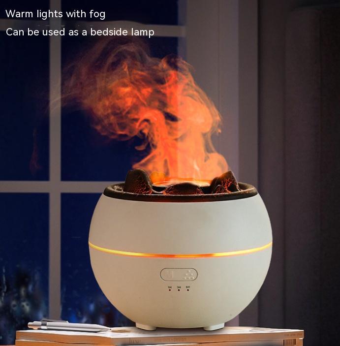 Volcano Flame Aroma Diffuser – Colorful LED Aromatherapy Humidifier for Home, Office & Bedroom